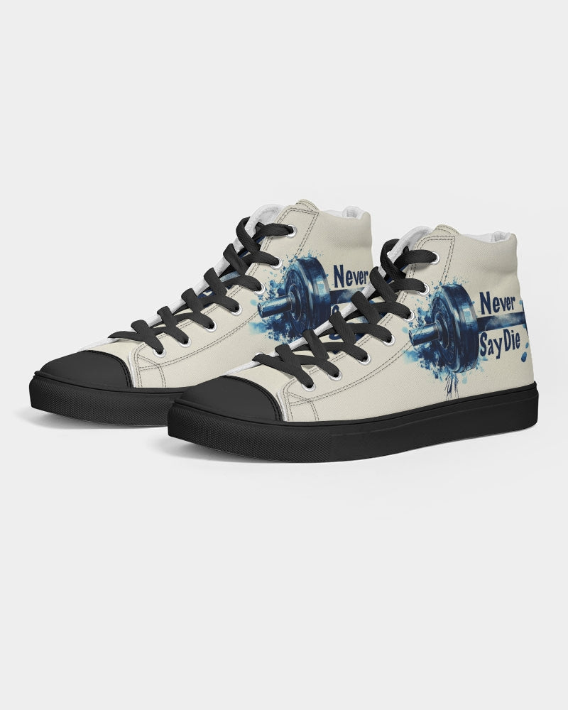 Never Say Die Men's Hightop Canvas Shoe