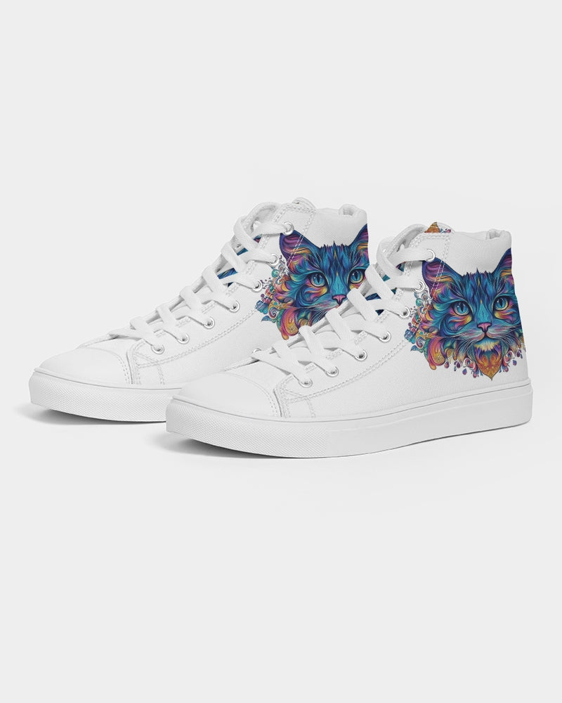 Mandala art Cat Men's Hightop Canvas Shoe