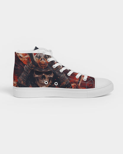 Samurai Skull Men's Hightop Canvas Shoe