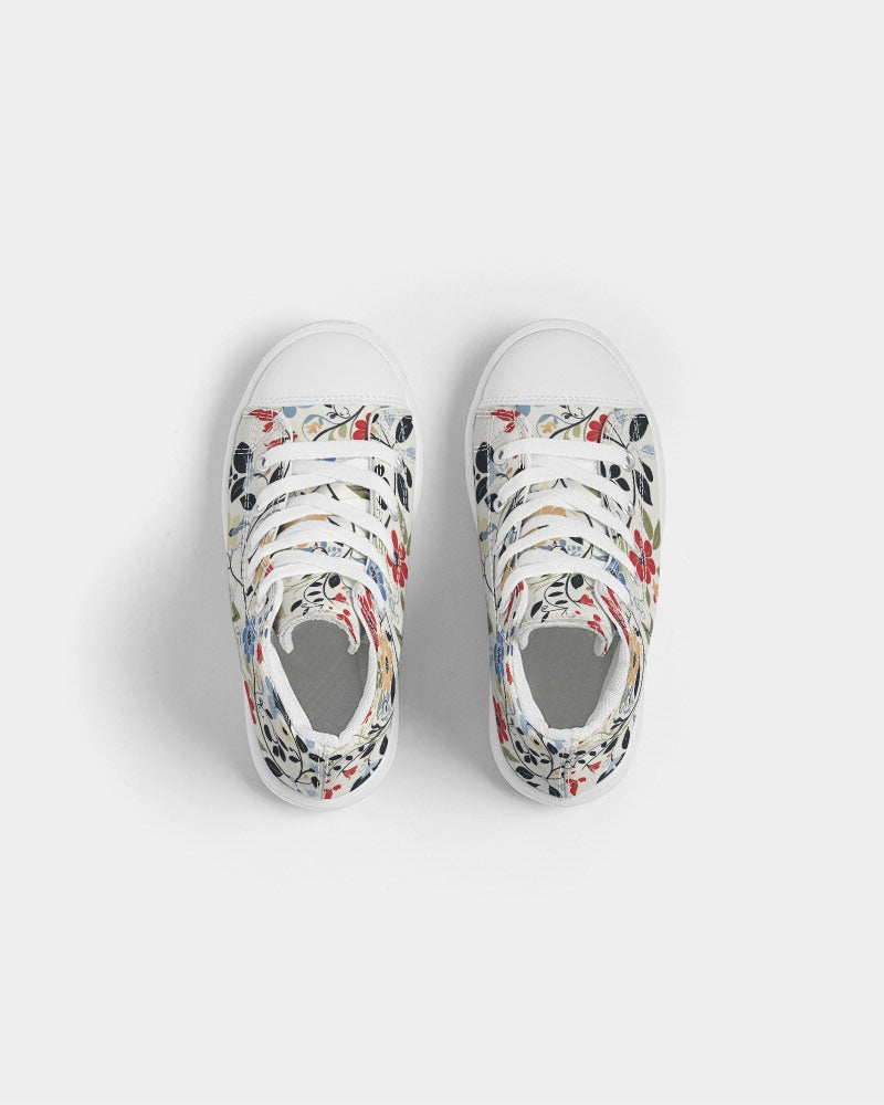 Scandinavian Folk Art Kids Hightop Canvas Shoe