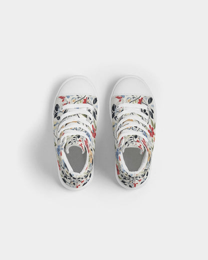 Scandinavian Folk Art Kids Hightop Canvas Shoe