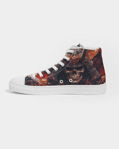 Samurai Skull Men's Hightop Canvas Shoe