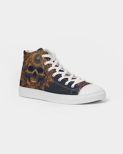 Intricate Mandala Skull Women's Hightop Canvas Shoe