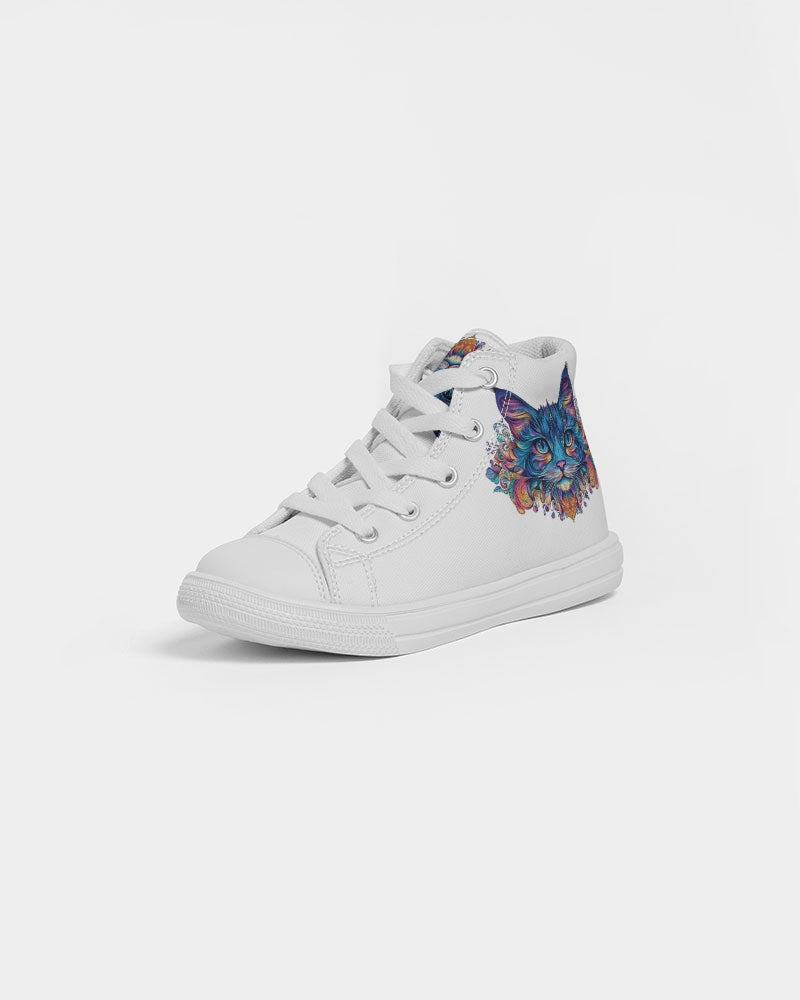 Mandala art Cat Kids Hightop Canvas Shoe