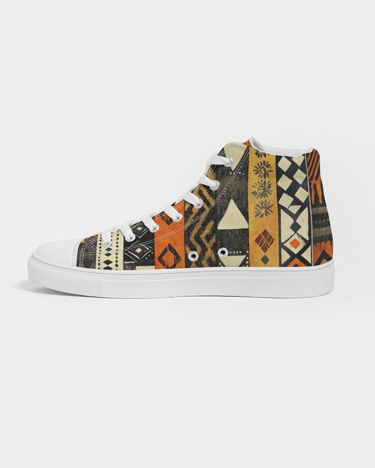 African Tribal Men's Hightop Canvas Shoe