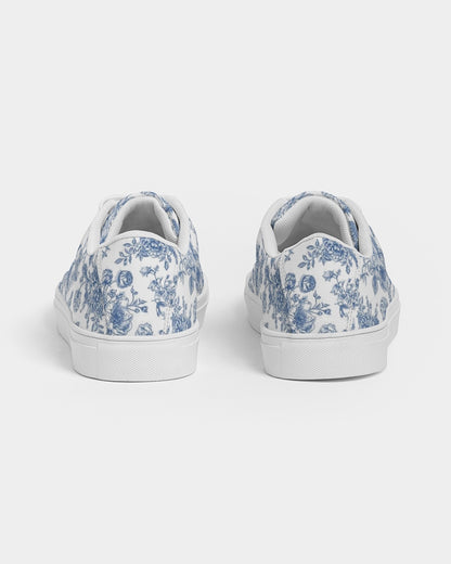 SKY Blue flowers Women's Faux-Leather Sneaker