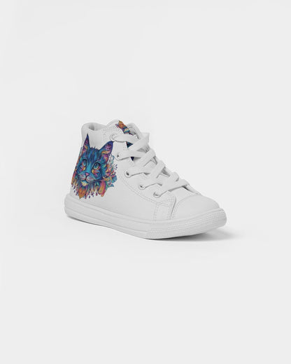 Mandala art Cat Kids Hightop Canvas Shoe