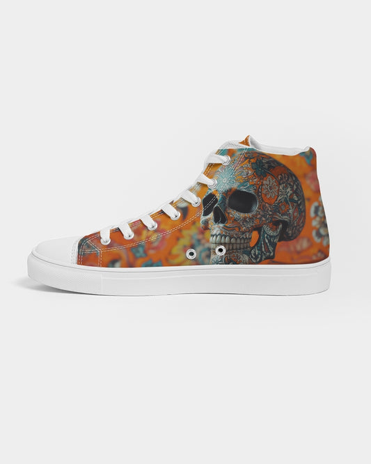 Madhubani Skull Women's Hightop Canvas Shoe