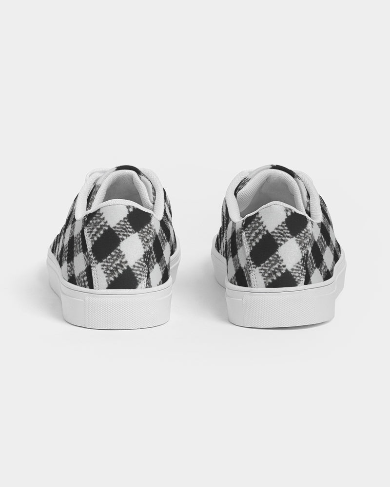 Black and White Houndstooth Women's Faux-Leather Sneaker