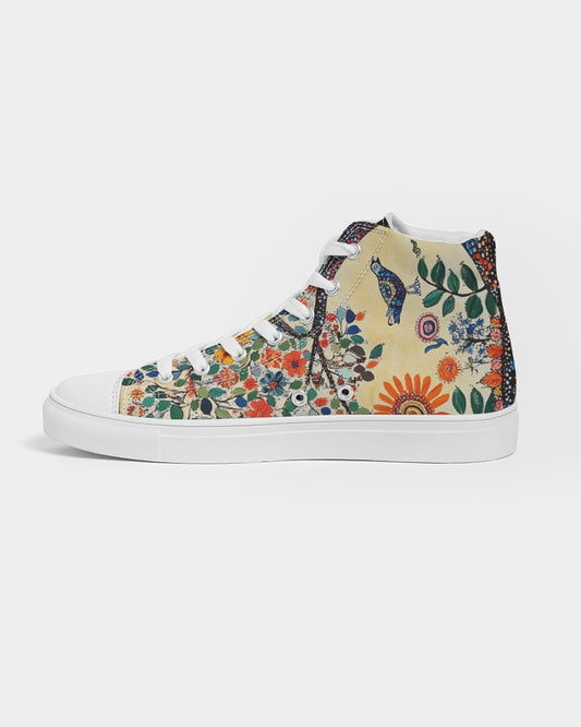 Madhubani Nature Women's Hightop Canvas Shoe