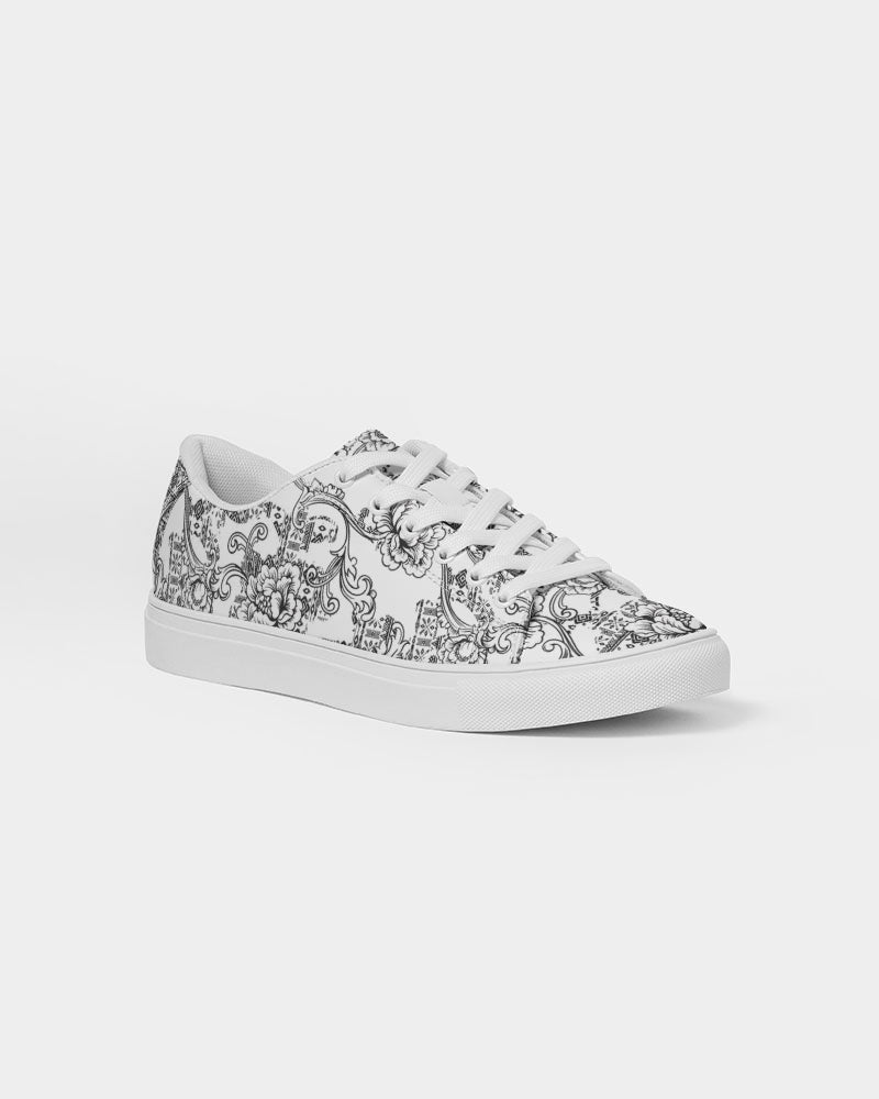 Sketchy Flowers Women's Faux-Leather Sneaker