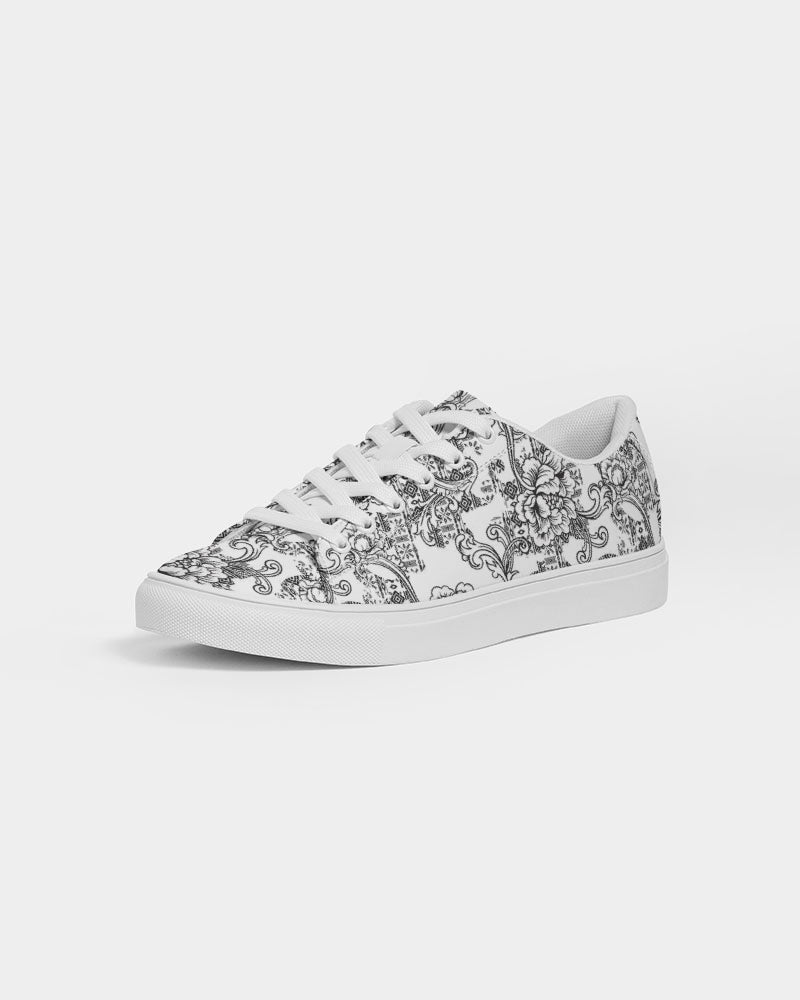 Sketchy Flowers Women's Faux-Leather Sneaker