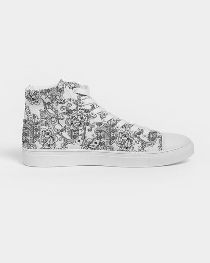 Sketchy Flowers Women's Hightop Canvas Shoe