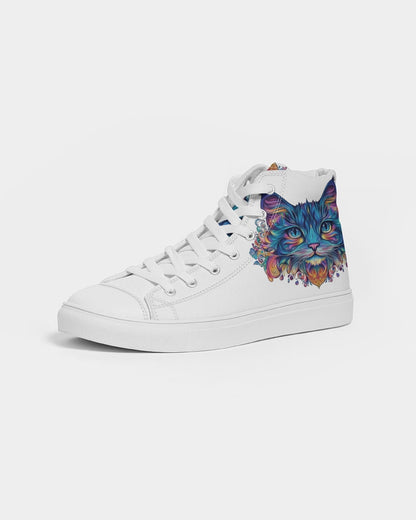 Mandala art Cat Men's Hightop Canvas Shoe