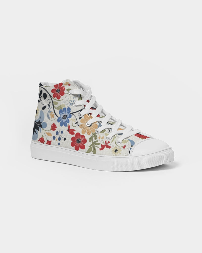 Scandinavian Folk Art Women's Hightop Canvas Shoe