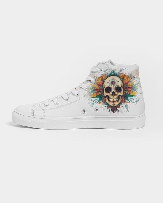 boho skull Women's Hightop Canvas Shoe