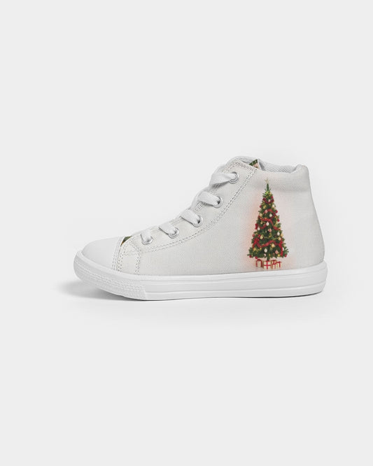 christmas Tree Kids Hightop Canvas Shoe