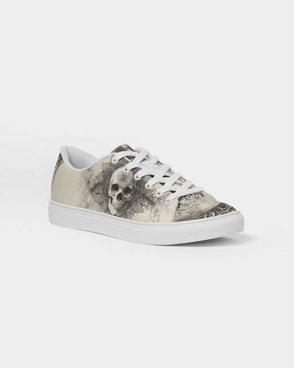 Mandala Skull Men's Faux-Leather Sneaker