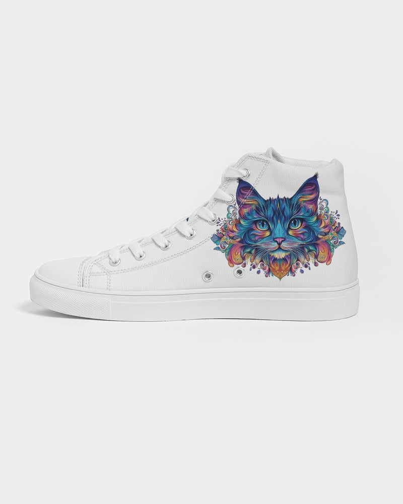 Mandala art Cat Men's Hightop Canvas Shoe