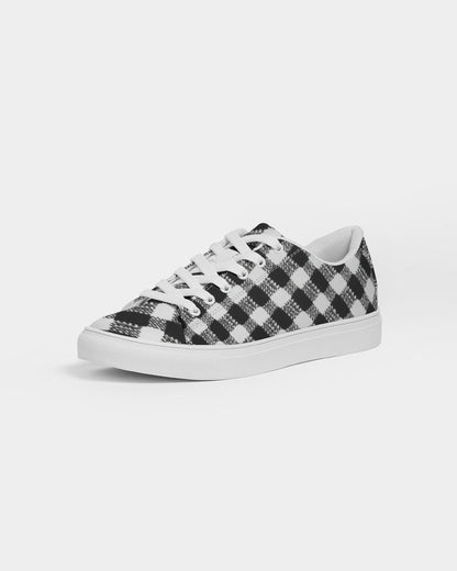 Black and White Houndstooth Women's Faux-Leather Sneaker