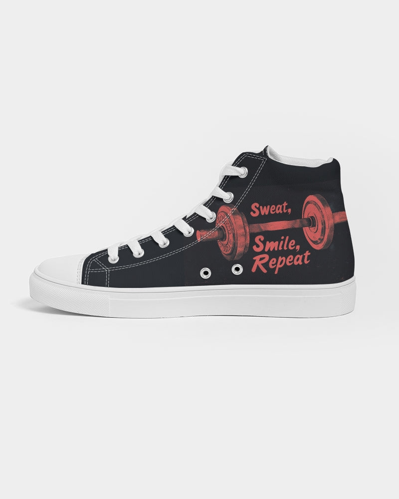 Sweat Smile Repeat Men's Hightop Canvas Shoe