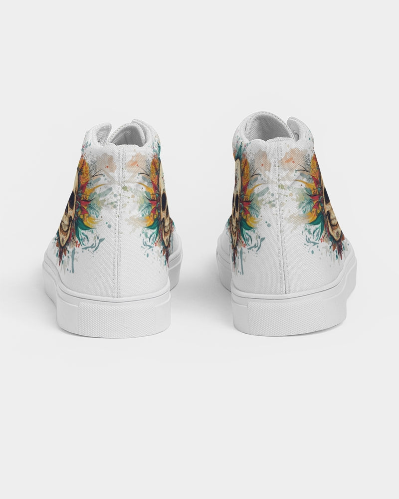 boho skull Women's Hightop Canvas Shoe