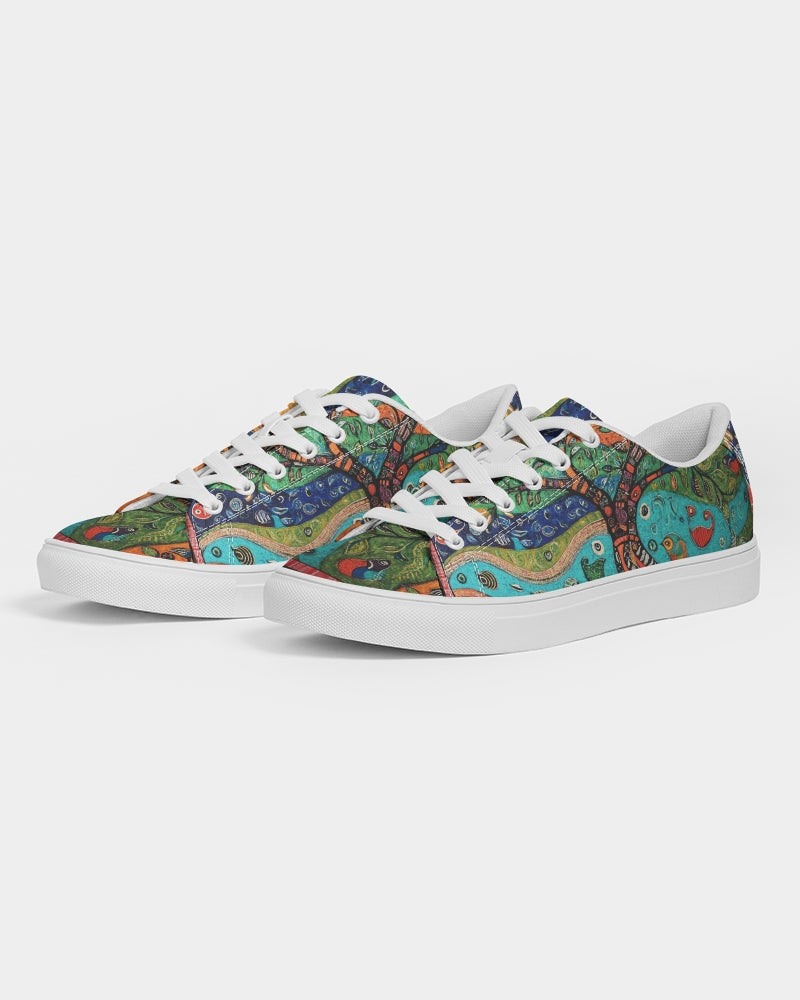 Folk Nature Painting Women's Faux-Leather Sneaker