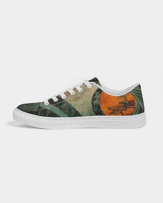 Ying Yang Theme Men's Faux-Leather Sneaker