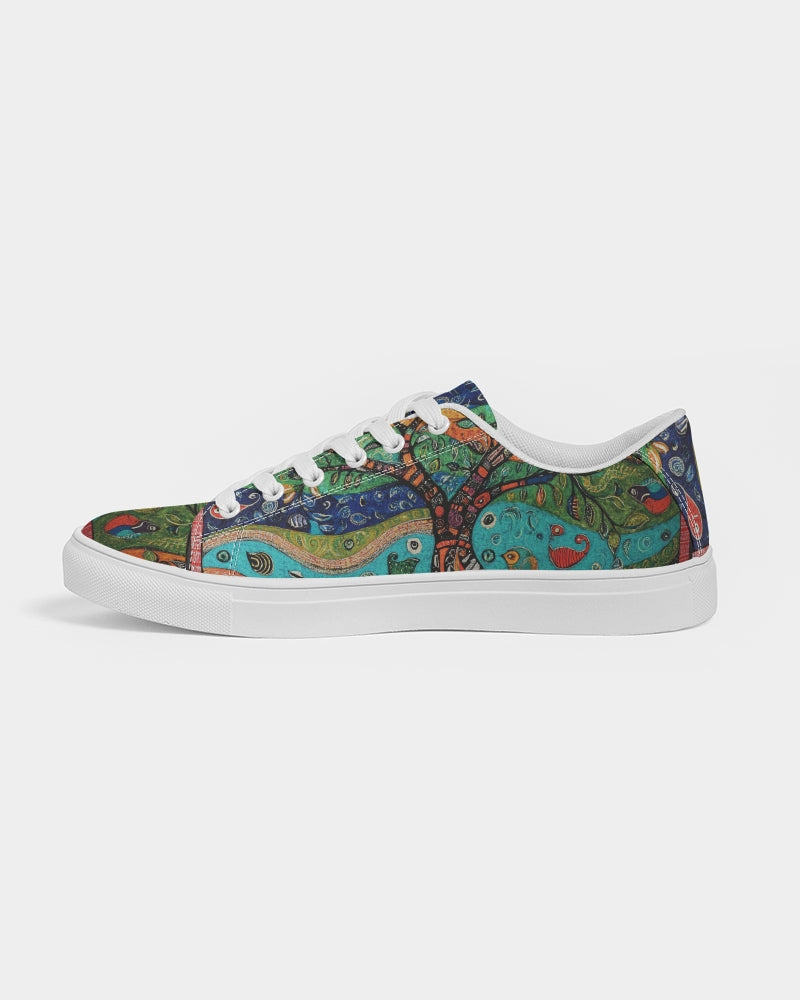 Folk Nature Painting Women's Faux-Leather Sneaker