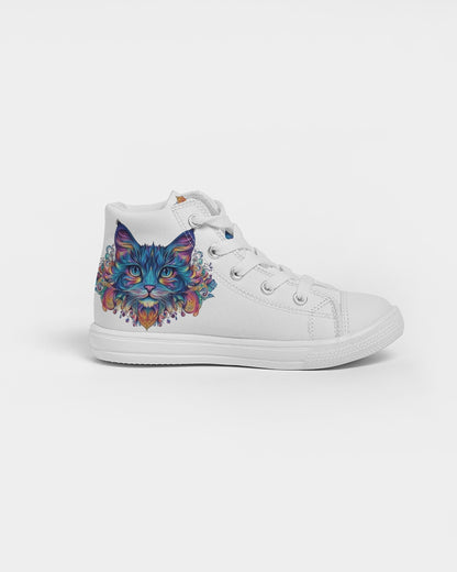 Mandala art Cat Kids Hightop Canvas Shoe