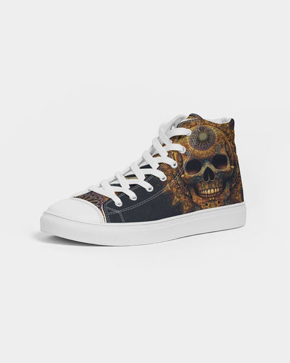 Intricate Mandala Skull Women's Hightop Canvas Shoe