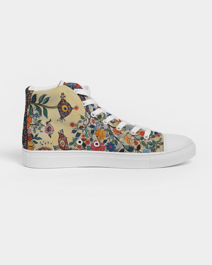 Madhubani Nature Men's Hightop Canvas Shoe