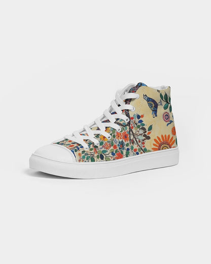 Madhubani Nature Men's Hightop Canvas Shoe