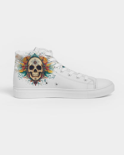 boho skull Women's Hightop Canvas Shoe