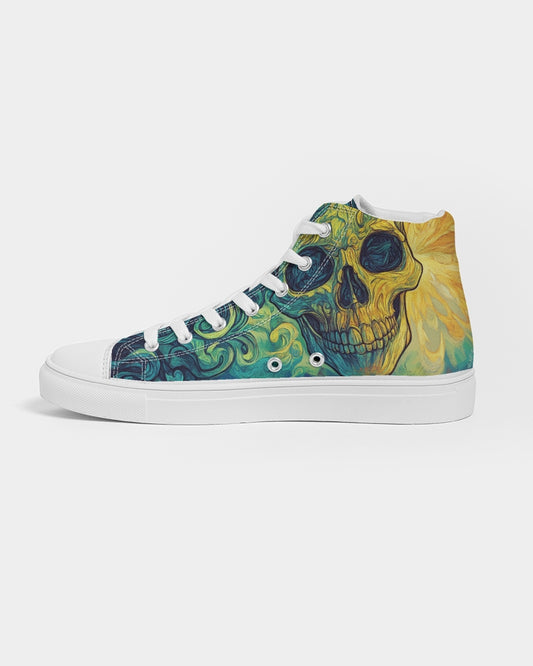 Abstract Skull Men's Hightop Canvas Shoe