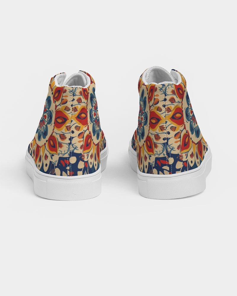 Indo Fusion Mandala Men's Hightop Canvas Shoe