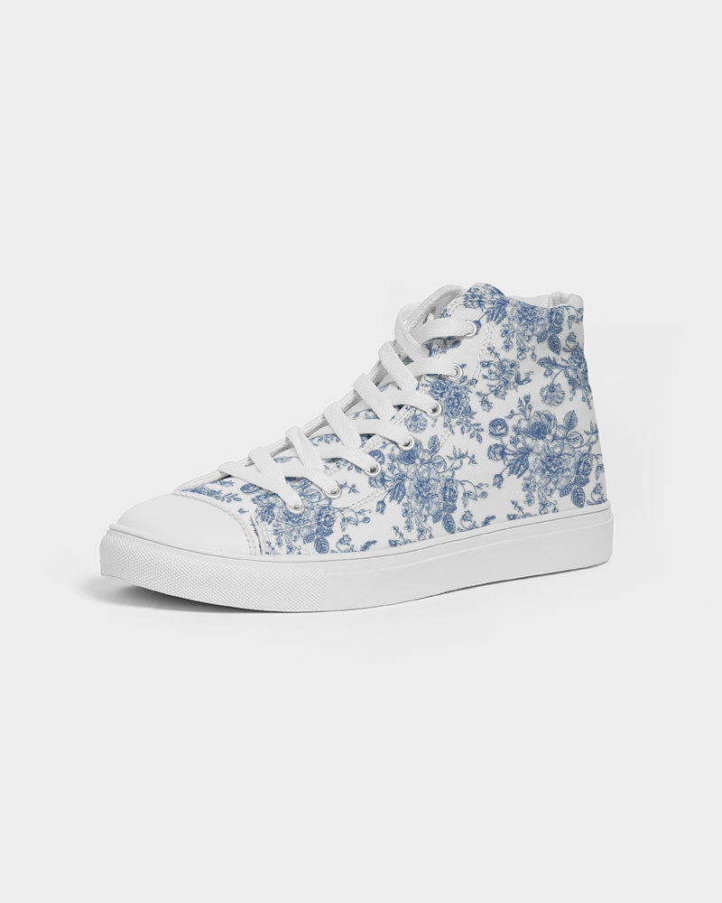 SKY Blue flowers Women's Hightop Canvas Shoe