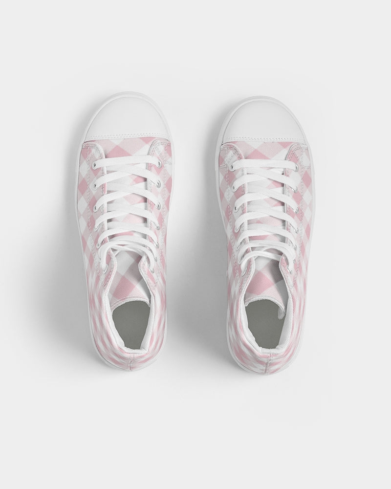 Baby Pink Handtooth Women's Hightop Canvas Shoe