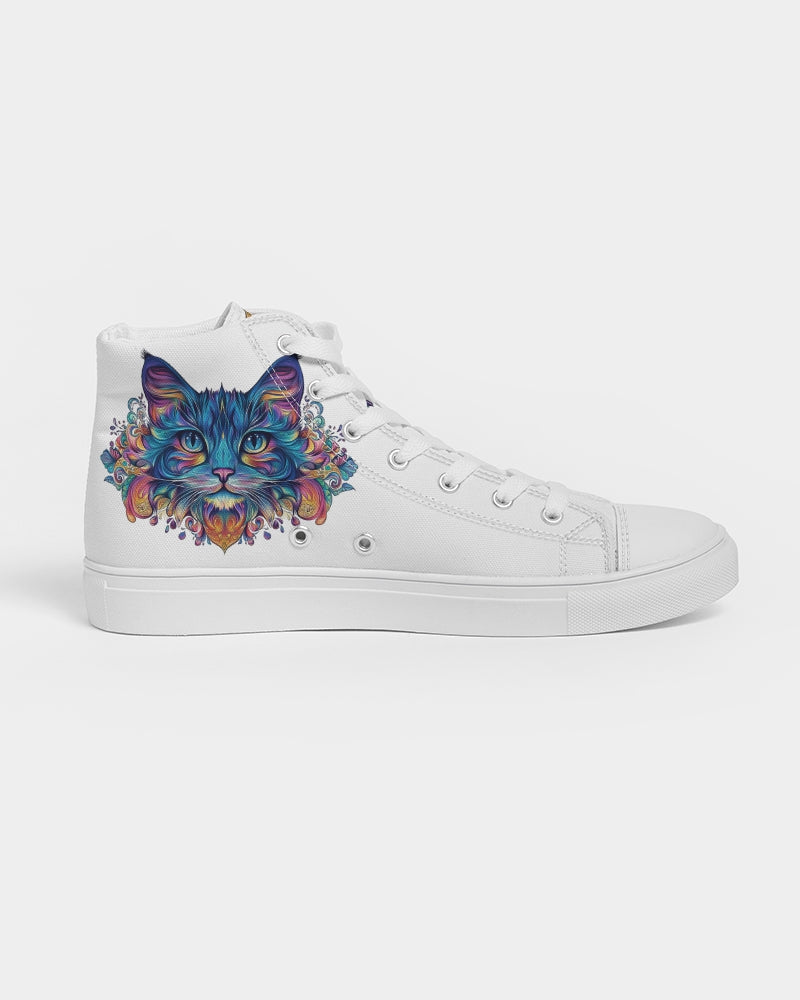 Mandala art Cat Men's Hightop Canvas Shoe