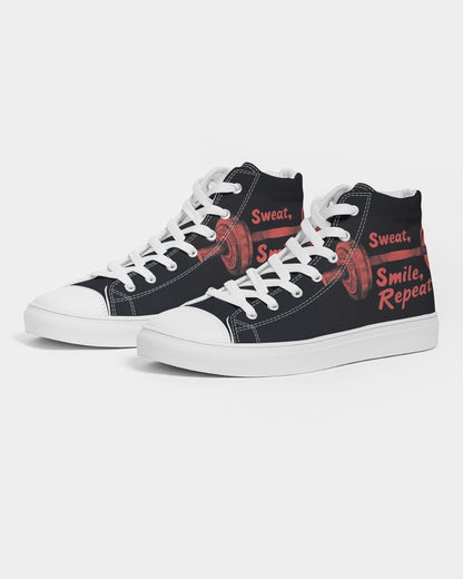 Sweat Smile Repeat Men's Hightop Canvas Shoe