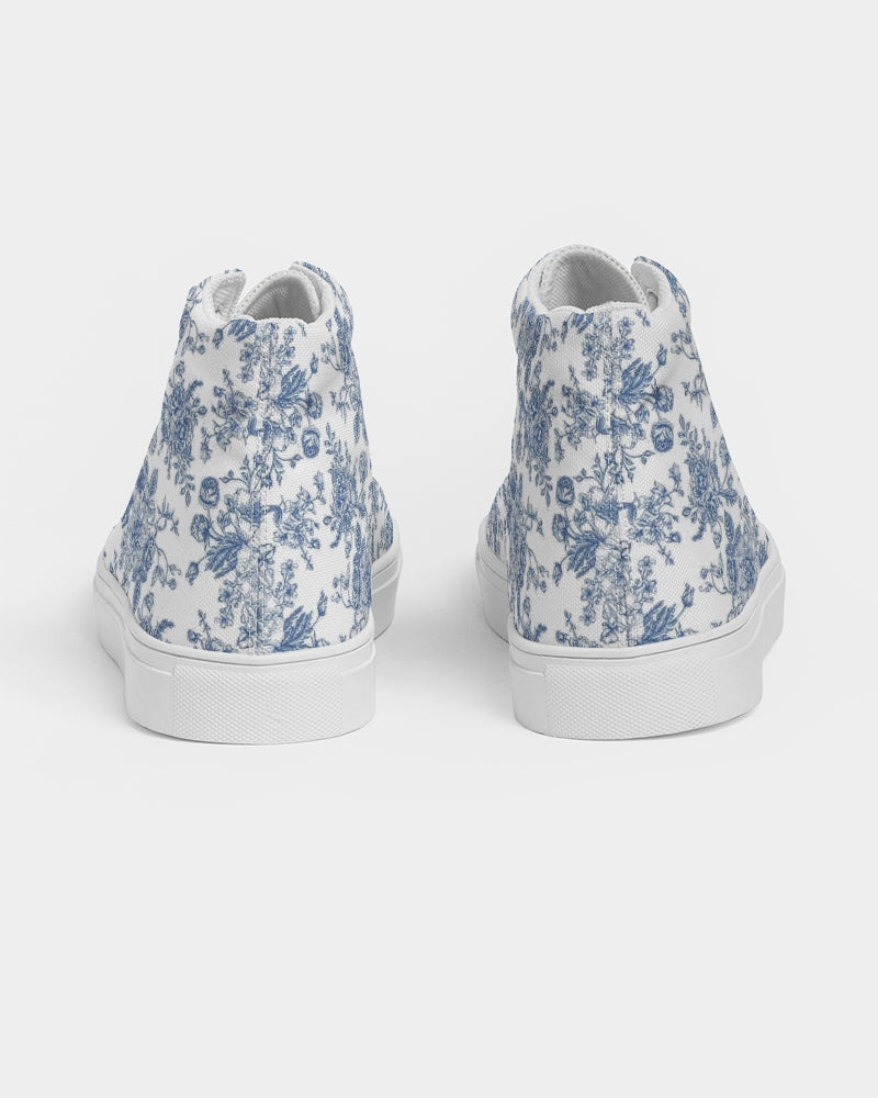 SKY Blue flowers Women's Hightop Canvas Shoe