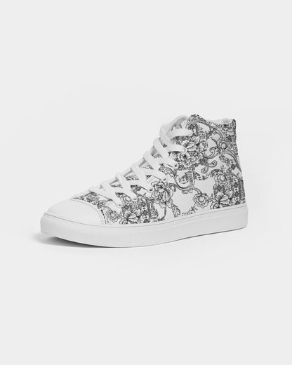 Sketchy Flowers Women's Hightop Canvas Shoe