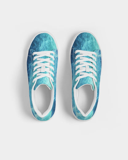 Ocean Theme Men's Faux-Leather Sneaker