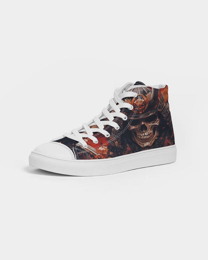 Samurai Skull Men's Hightop Canvas Shoe