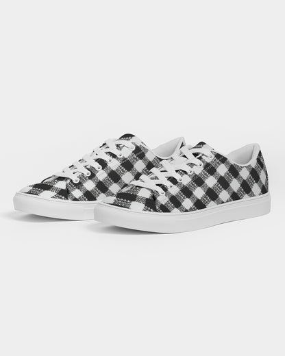 Black and White Houndstooth Men's Faux-Leather Sneaker