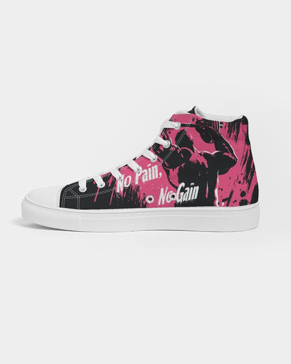 No Pain No Gain Women's Hightop Canvas Shoe