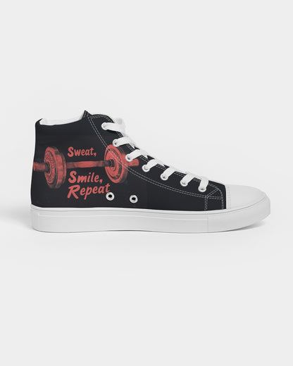 Sweat Smile Repeat Men's Hightop Canvas Shoe