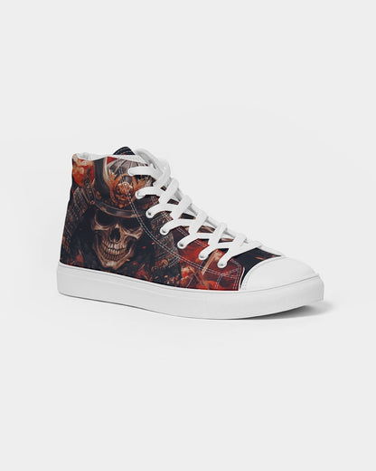 Samurai Skull Men's Hightop Canvas Shoe