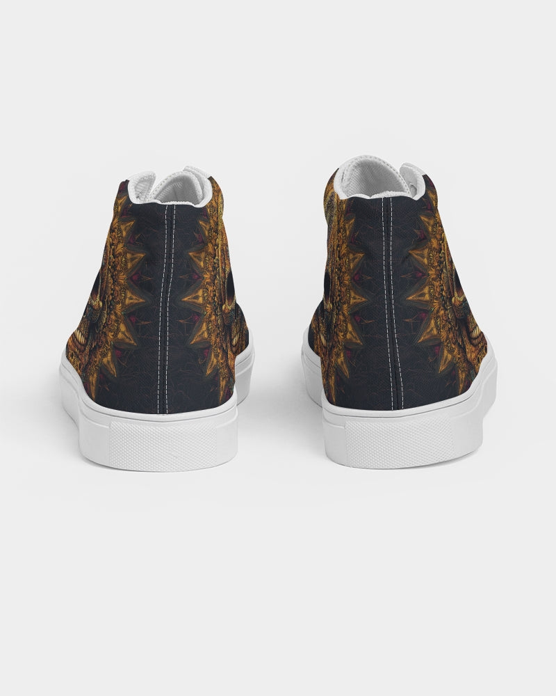 Intricate Mandala Skull Women's Hightop Canvas Shoe