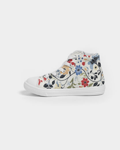 Scandinavian Folk Art Kids Hightop Canvas Shoe